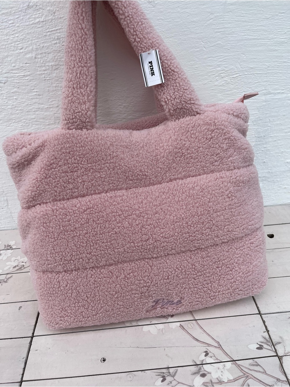 PINK Victoria's Secret Plush Pink Shearling Tote